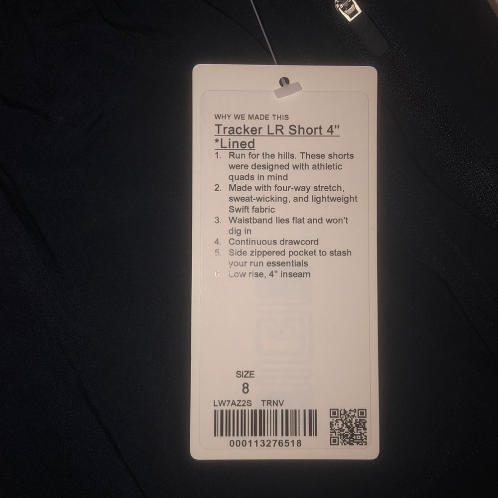 True navy lululemon tracker short 4”